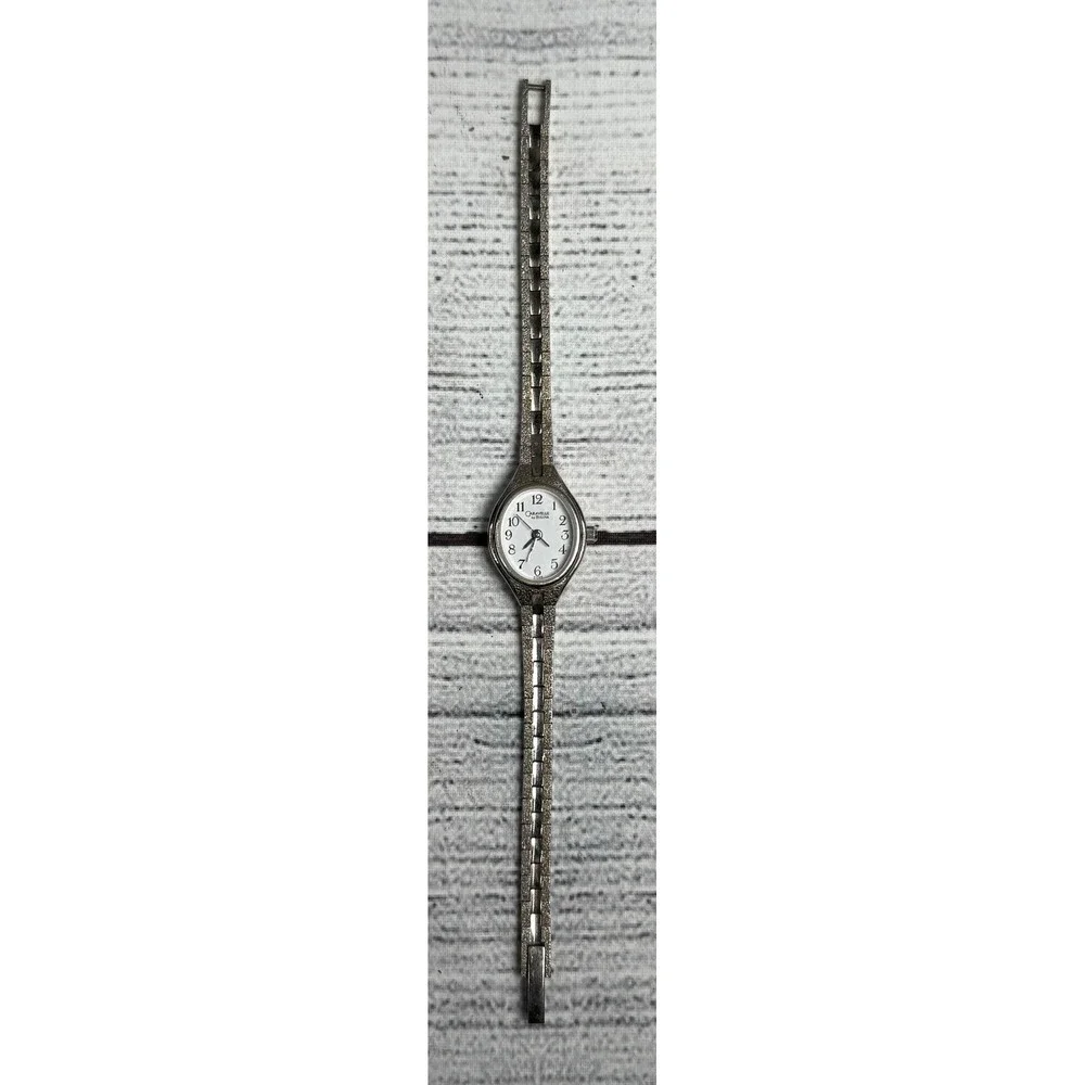 Caravelle by Bulova Womens Watch Silver Tone Oval‎ White Dial Quartz